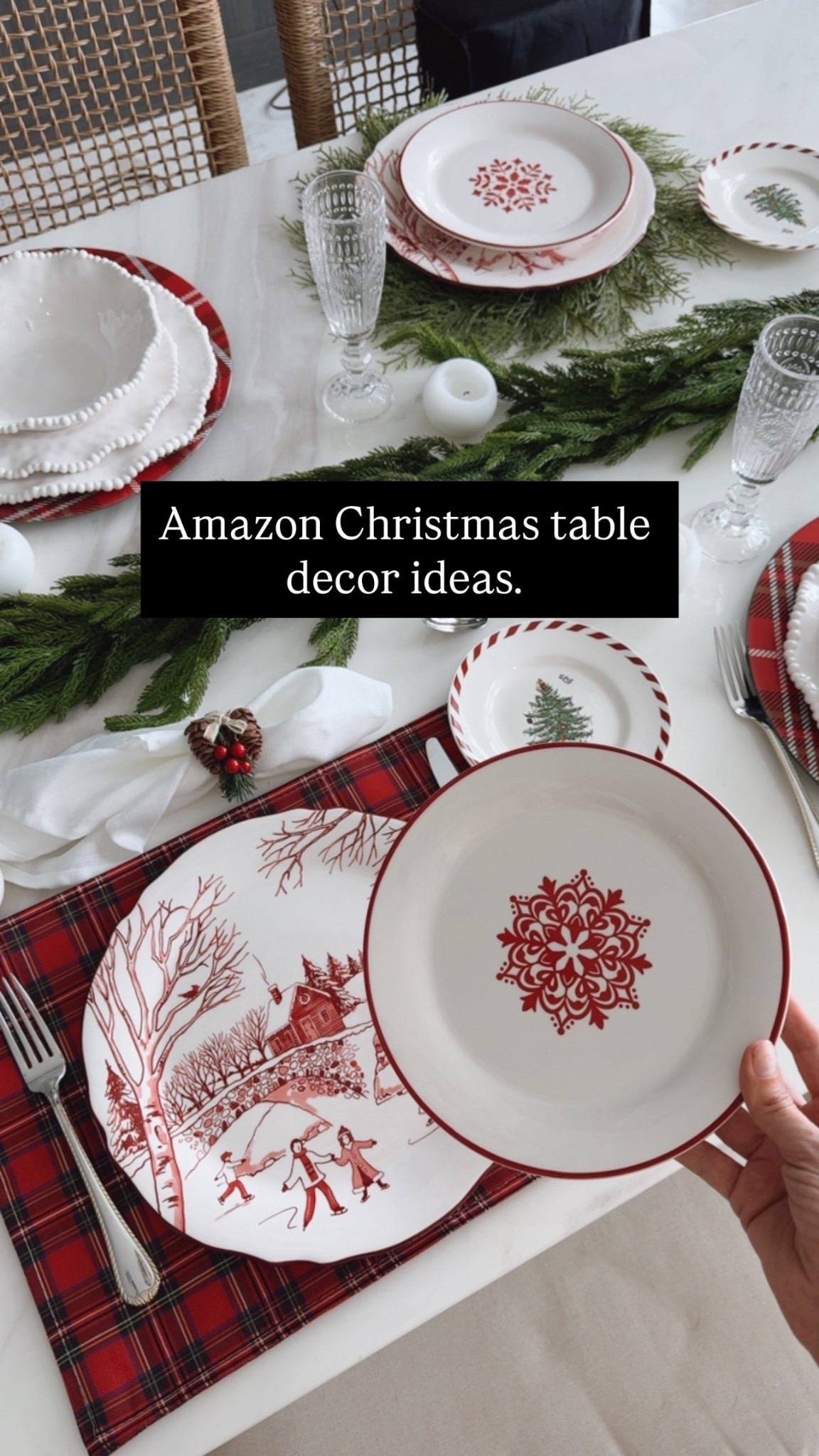 Christmas table decoration idea from Amazon 
Beautiful and great quality 🎄

#LTKSeasonal #LTKmomlife #LTKHoliday