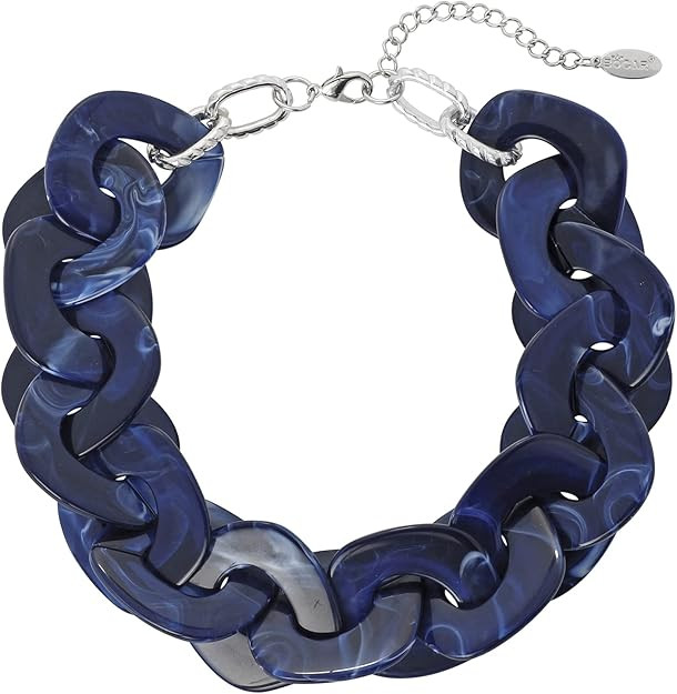 Bocar Statement Chunky Acrylic Cuban Choker Necklace Fashion Bib Collar Chain Necklace for Women(... | Amazon (US)