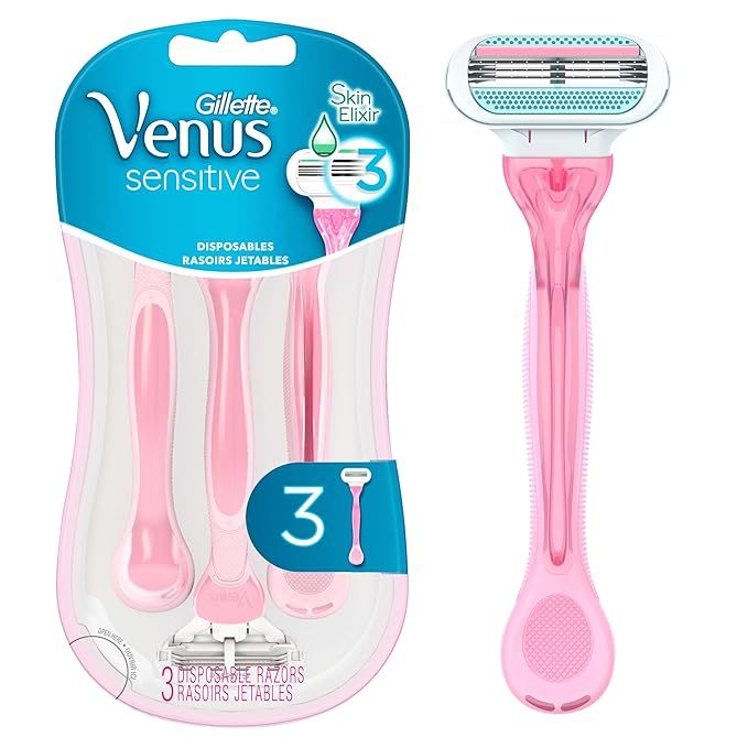 Gillette Venus Razors for Women with Sensitive Skin, Disposable Womens Razors, 3 count | Amazon (US)