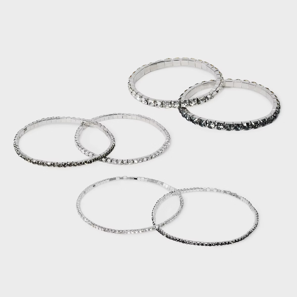 Clear Stone Cup Chain Stretch Bracelet Set 6pc - A New Day™ | Target