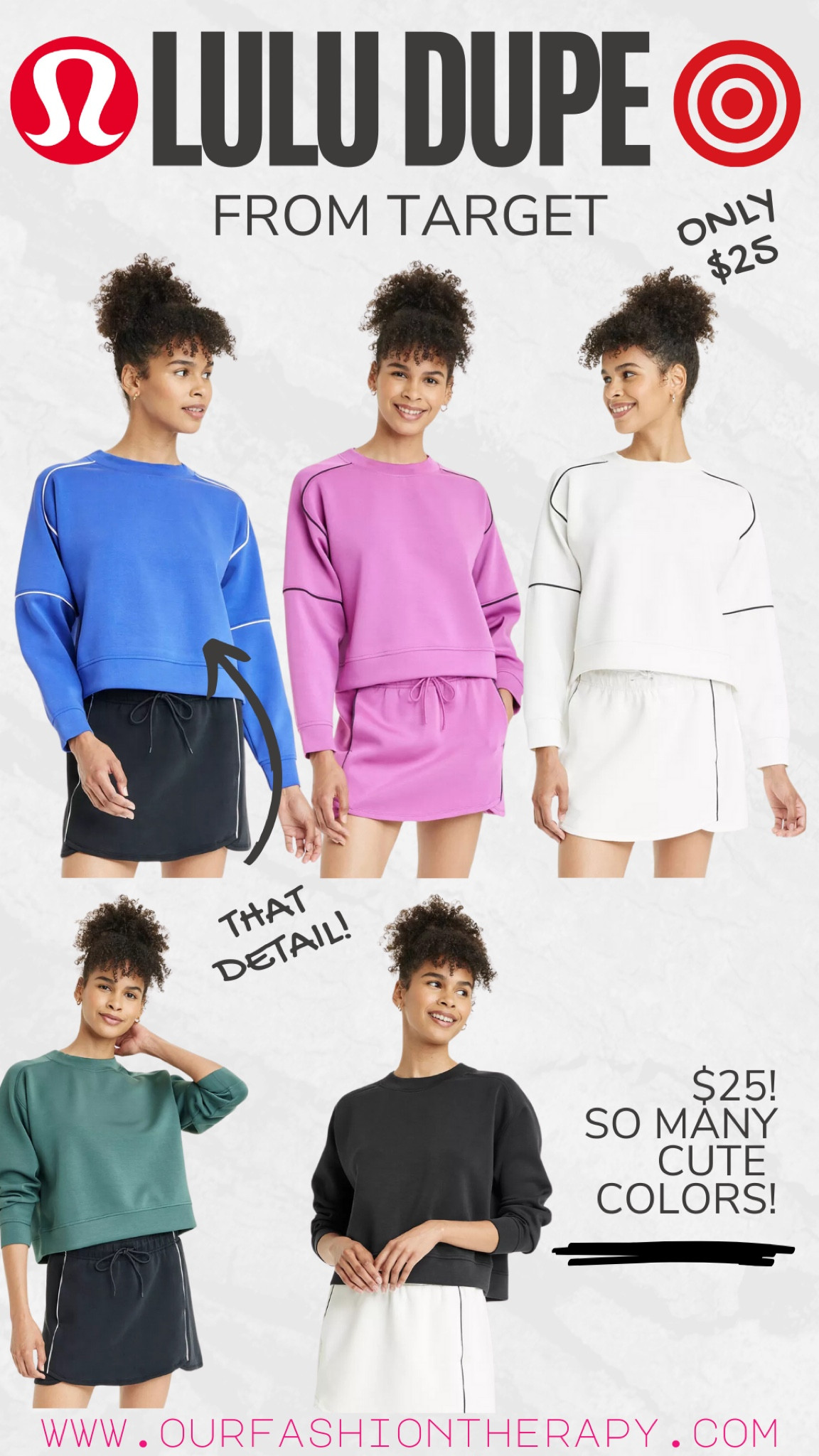 Cute Lululemon sweatshirt dupe at Target. 

#LTKOver40 #LTKActive #LTKStyleTip