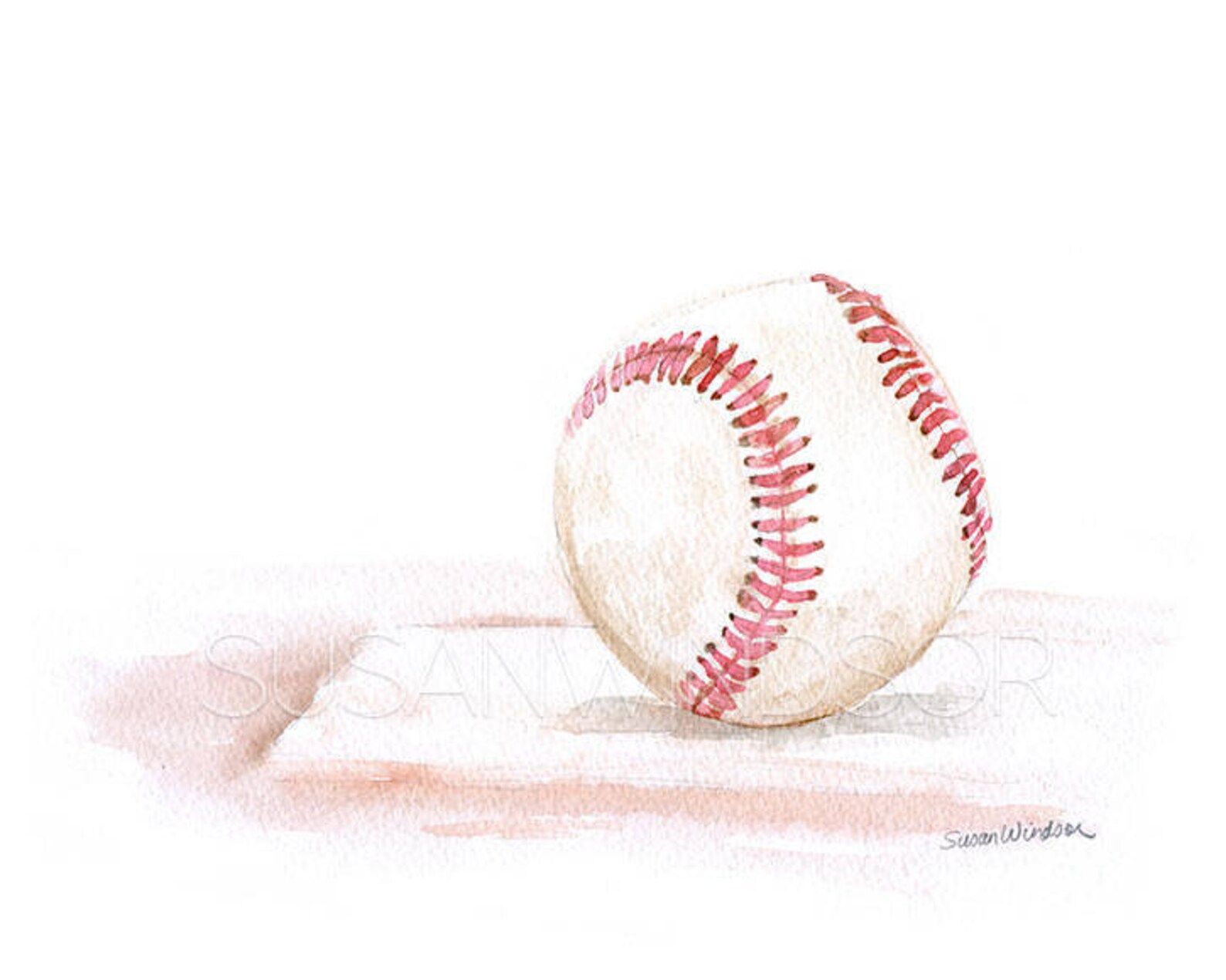 Baseball Watercolor Painting  Giclee Print  Sports Boys Room - Etsy | Etsy (US)
