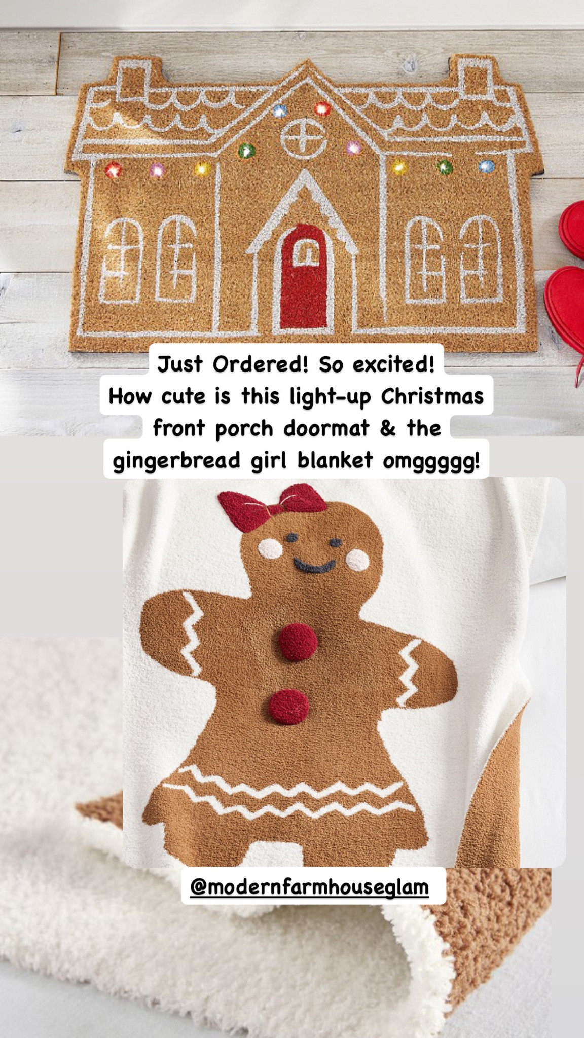 Just ordered! How cute is this light up Christmas doormat and the gingerbread girl blanket OMG! 

#LTKSeasonal #LTKHome