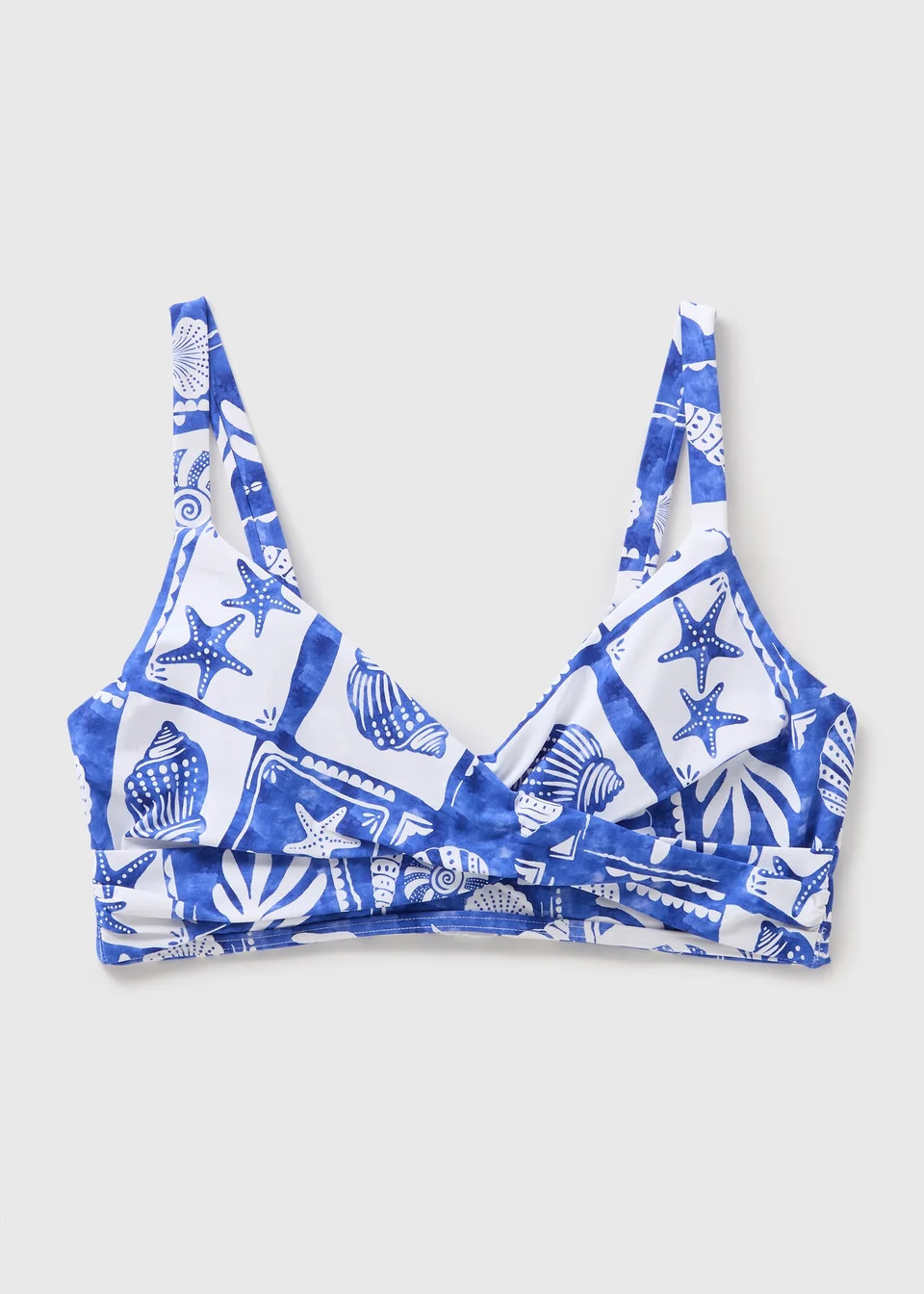 DD+ Blue Shell Tile Crop Bikini Top | Matalan (UK)