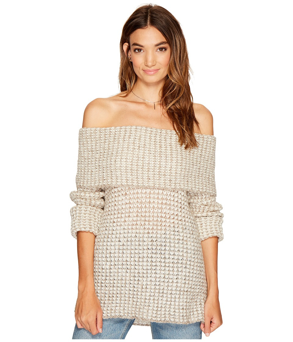 BB Dakota - Tegan Off the Shoulder Sweater (Latte) Women's Sweater | Zappos