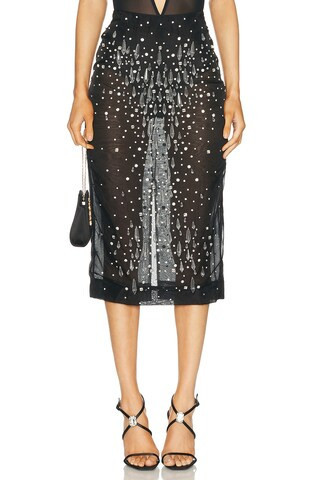 retrofete Isabel Embellished Skirt in Black | FWRD 