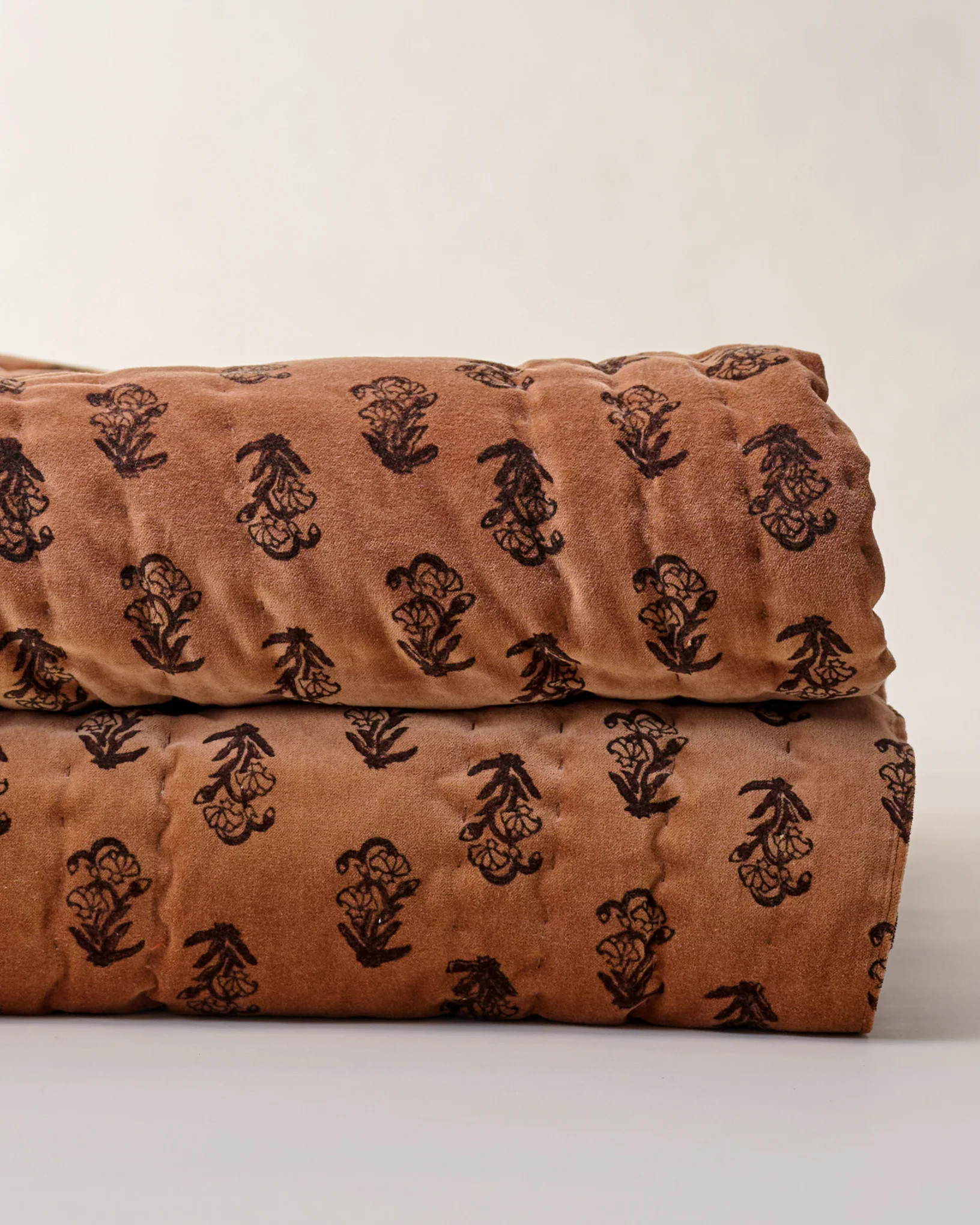 Aster Block Print Velvet Quilt | Magnolia
