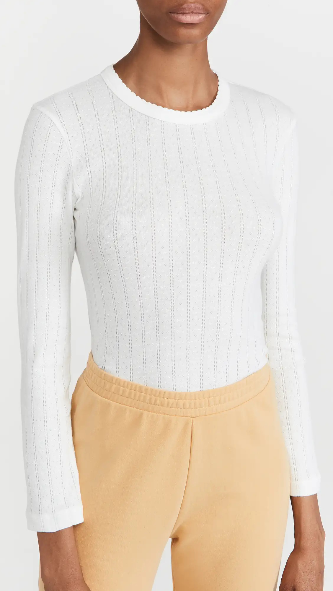 Leset Pointelle Slim Fit Top | Shopbop | Shopbop