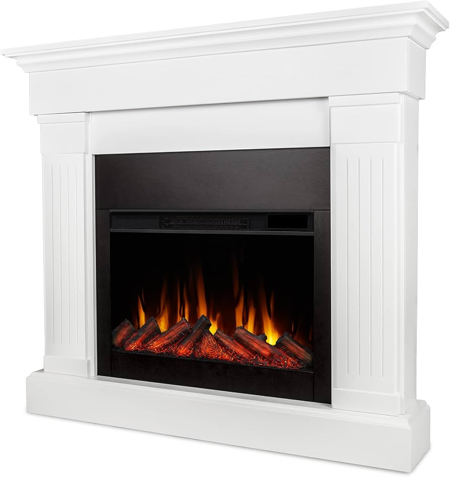 Real Flame Crawford Slim 48" Indoor Electric Fireplace with Mantel for Living Room or Bedroom, Re... | Amazon (US)