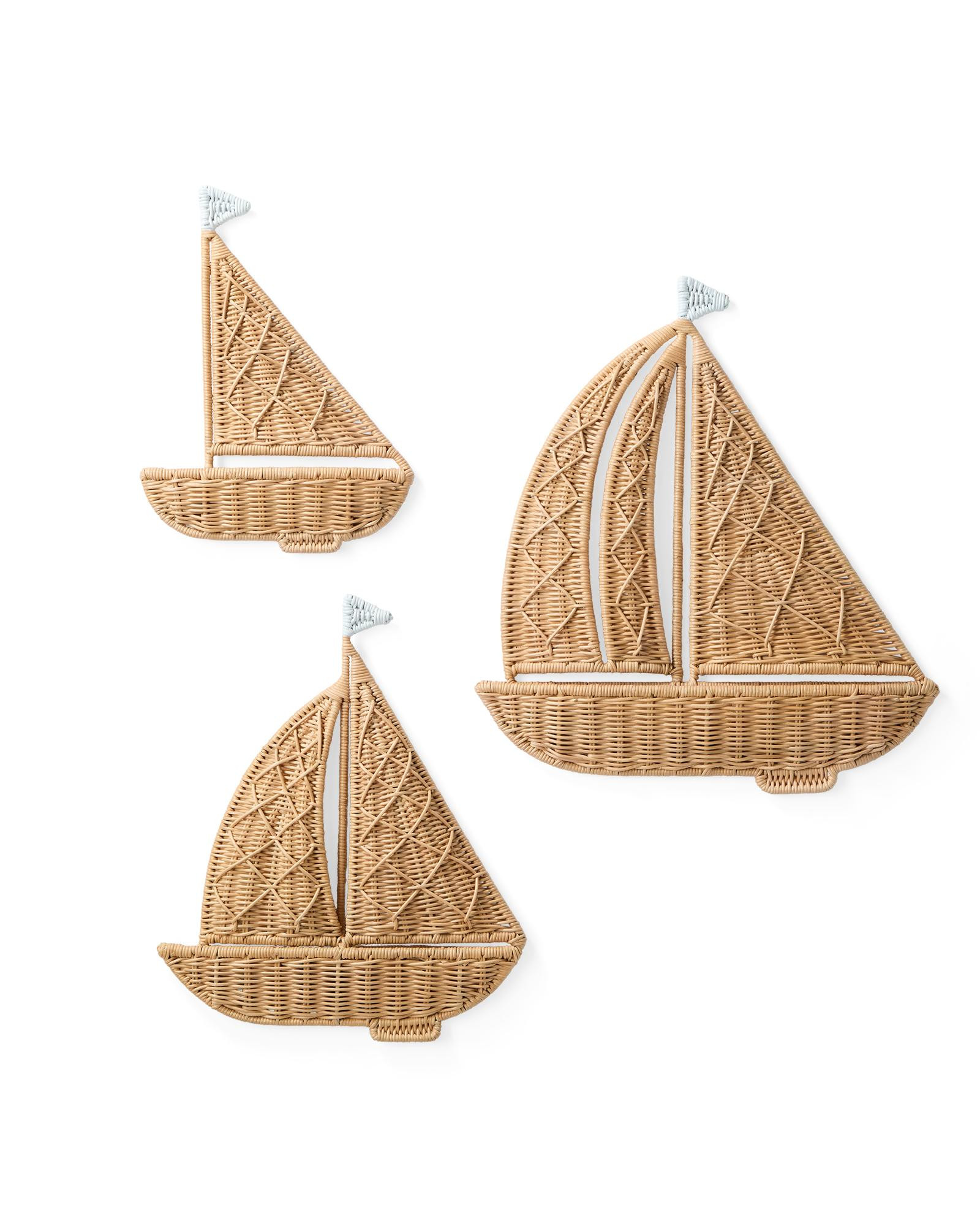 Wicker Sailboats (Set of 3) | Serena and Lily