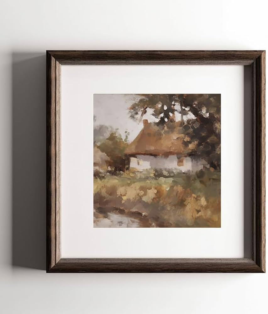 Fall Wall Art Prints Decor Theme - Cotton Textured Fall Landscape II Artwork Painting Poster For ... | Amazon (US)