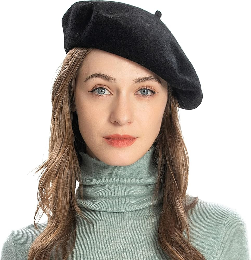 ZLYC Wool French Beret Hat Solid Color Beret Cap for Women Girls | Amazon (US)