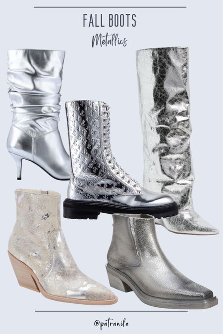 Fall Boots, metallic boots, silver boots, embossed croc boots, fall booties, metallic booties 

#LTKshoecrush #LTKSeasonal #LTKfindsunder100