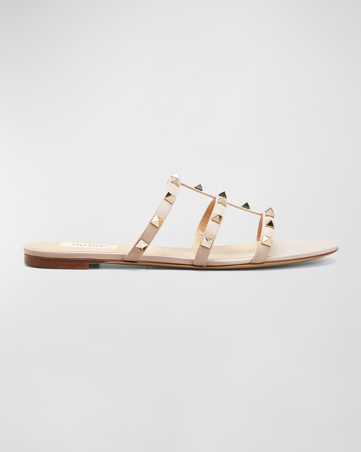 Rockstud Caged Flat Slide Sandals | Neiman Marcus