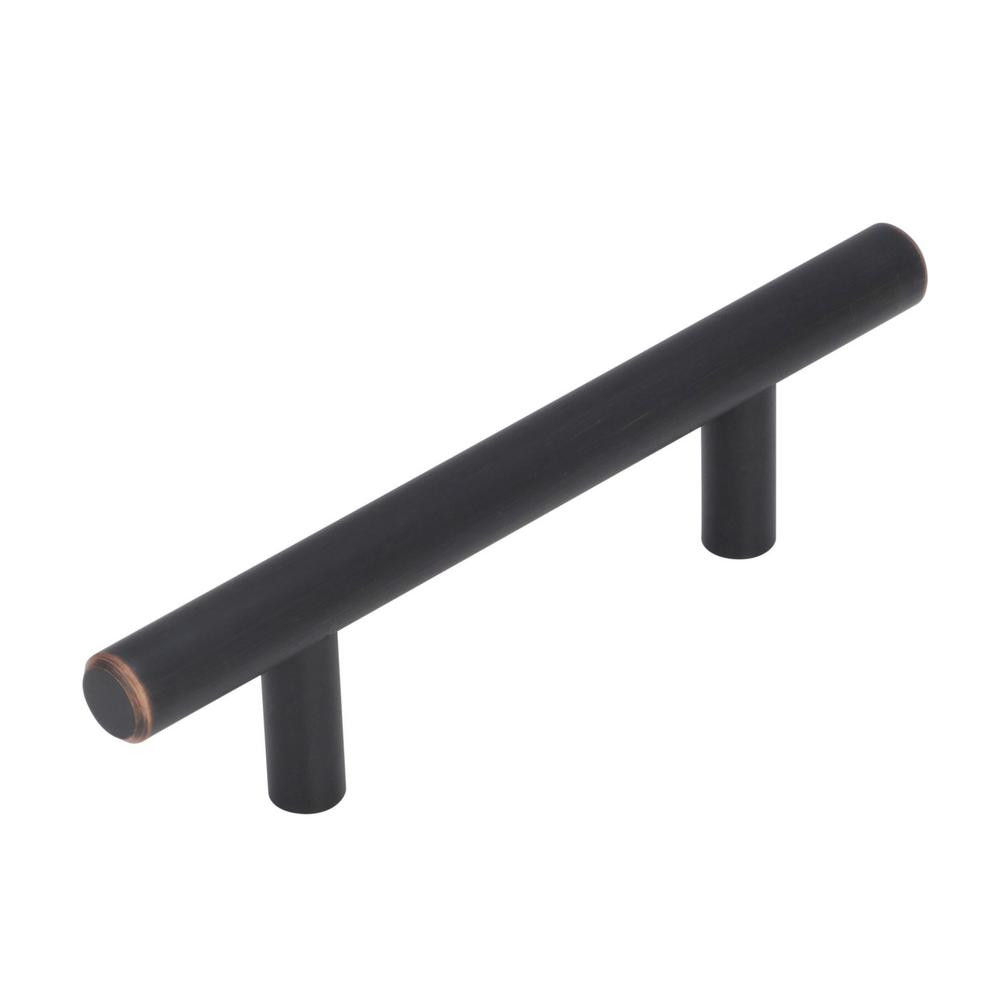 Bar Pulls 3 in. (76 mm) Center-to-Center Oil Rubbed Bronze Cabinet Pull (25-Pack) | The Home Depot