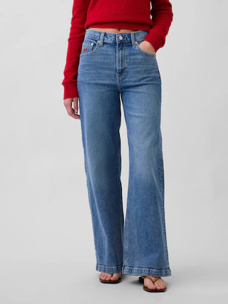 High Rise Stride Heart Pocket Wide-Leg Pants | Gap (US)