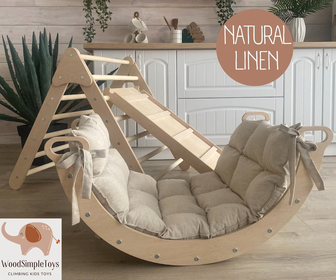 Climbing Arch With Pillow Climbing Set Toddler Ramp and Montessori Climbing Triangle Climb Frame ... | Etsy (US)