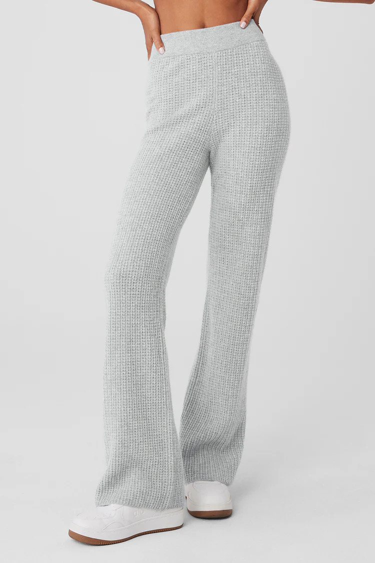 Cashmere High-Waist Plush Waffle Pant - Athletic Heather Grey | Alo Yoga (US)
