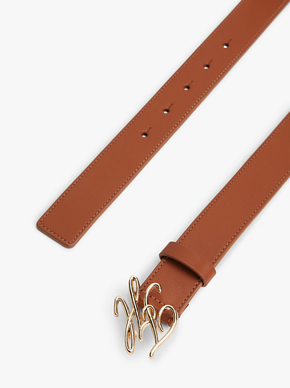 Logo Plaque Buckle Leather Belt | Tommy Hilfiger UK