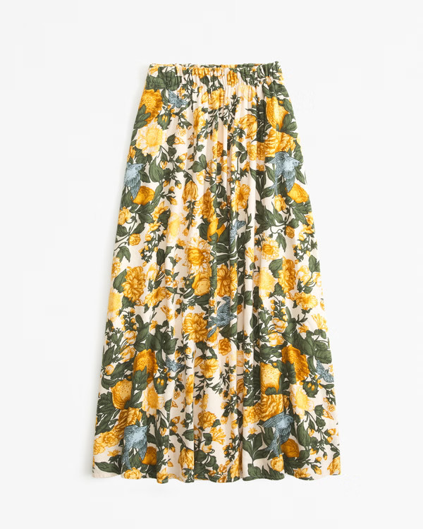 Linen-Blend Maxi Skirt | Abercrombie & Fitch (US)