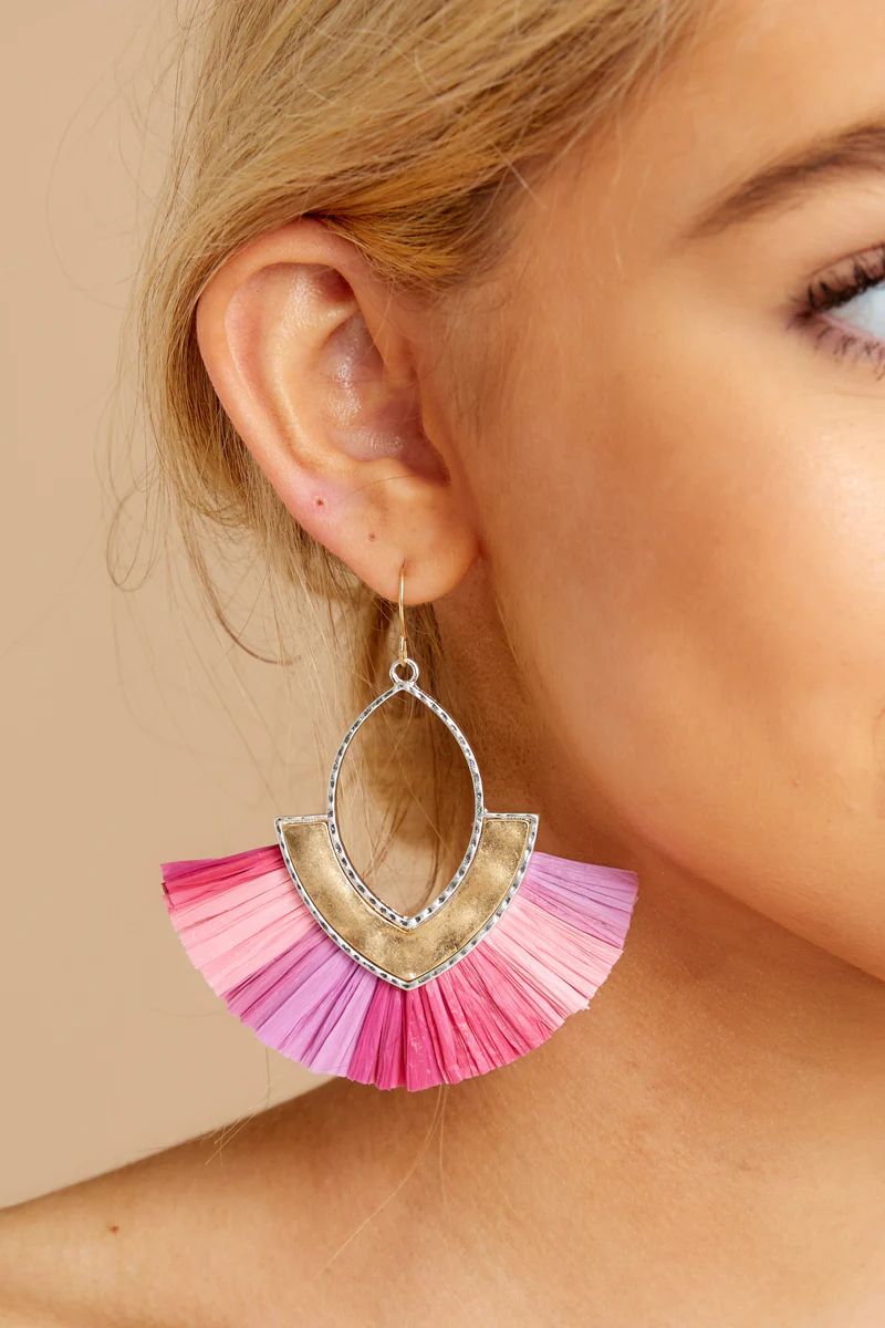 Wanna Talk About It Pink Earrings | Red Dress 