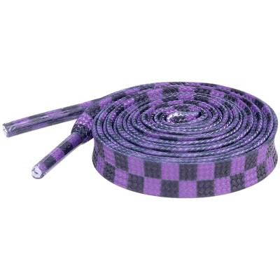 INSPIRE CHIC Two-Color Checkered Flat Plaid Shoelaces for Sneaker Shoes 1 Pair 120cm/47.2" Purple and Black | Target