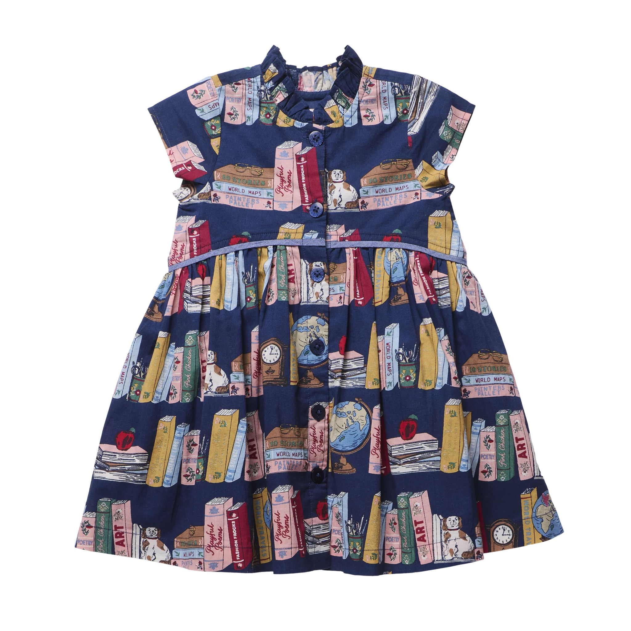 Girls Fatima Dress - Bookshelf | Pink Chicken