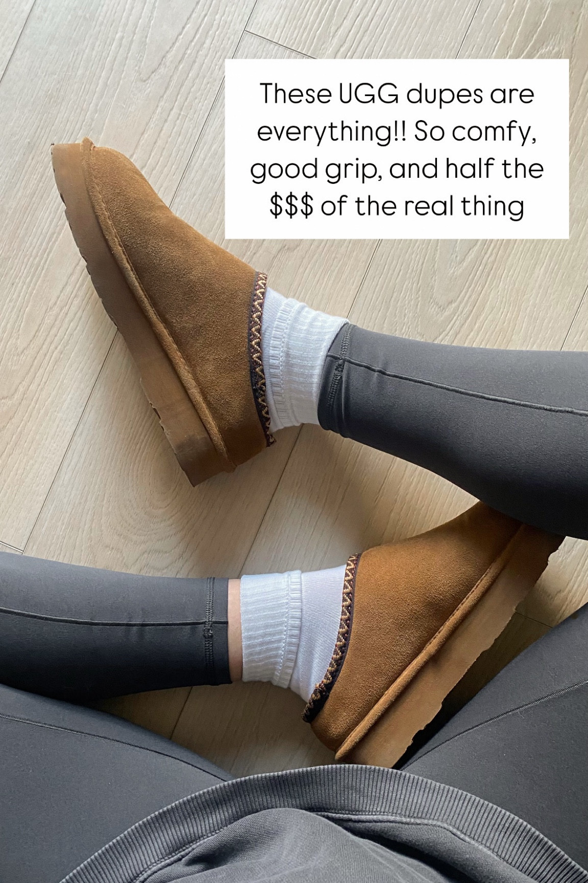These are by far the best Ugg Tasman dupes I’ve found! They’re super comfy and warm, the soles have good grip and water resistant. I like that there’s good height to the soles without being totally platform-style. I usually wear 8.5-9 and I got a 9! They felt a tiny bit snug at first but after wearing for a few hours, the “fluff” settled and now they’re the perfect fit even with socks! They go with evvvvverything and I’ve been wearing them almost daily!

All tagged products are exactly the same - just different merchants in case one merchant doesn’t have your size, or goes on sale 🫶🏼🫶🏼🫶🏼

#LTKFindsUnder100 #LTKStyleTip #LTKShoeCrush