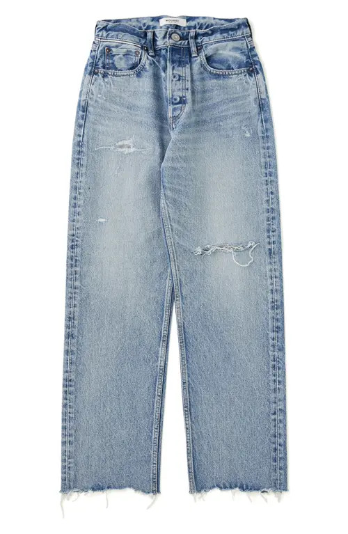 MOUSSY VINTAGE Elma Distressed Wide Leg Jeans in Blue at Nordstrom, Size 26 | Nordstrom