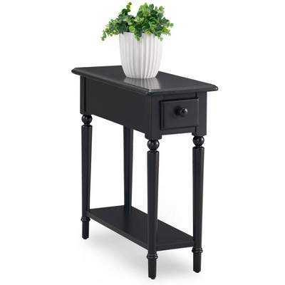 End Table Black - Leick Home: Narrow Side Table with Drawer, Rubberwood, CARB Certified | Target