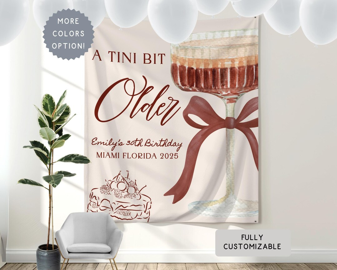 Personalized A Tini Bit Older Coquette Theme Bow Birthday Decor, Custom Dirty 30 Birthday Banner ... | Etsy (US)
