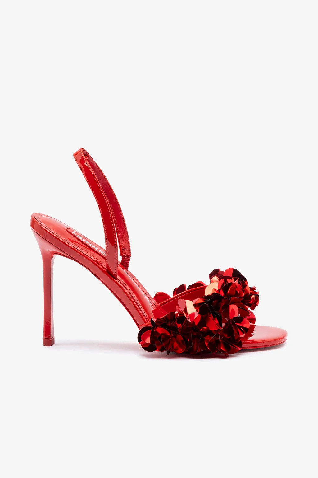 Morgan Sandal In Scarlet Patent Leather | Larroude