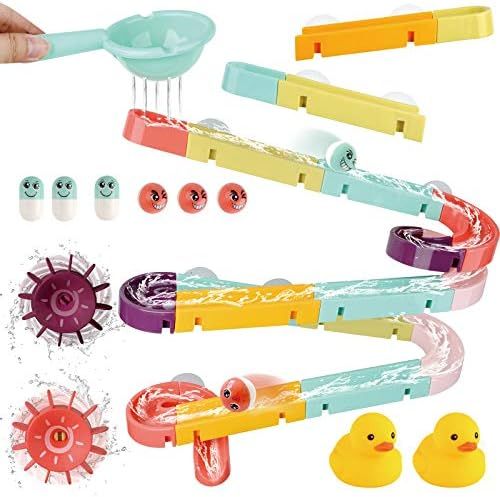 SJFEEVOR Kids Bath Toys for Toddlers,44PCS Bath Slide Toy Set,Funny DIY Waterfall Take-Apart Wate... | Amazon (US)