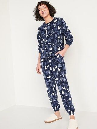Matching Printed Microfleece Pajama Set for Women | Old Navy (US)