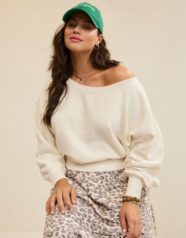 Aerie Off The Shoulder Sweatshirt | American Eagle Outfitters (US & CA)
