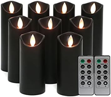 Kitch Aroma Halloween Black Flameless Candles Moving Flame Wick Flickering LED Pillar Frosted Pla... | Amazon (US)