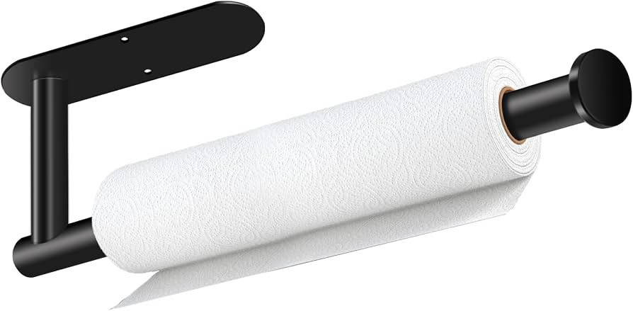 Black Paper Towel Holder, Self Adhesive Paper Towel Holder Under Cabinet | Amazon (US)