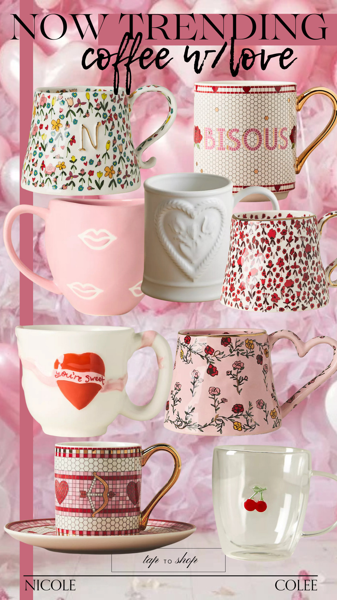 Coffee is better out of a festive mug!  Shop my favorites here! 

Valentine's Day, festive mug, heart mug, love mug, nicole colee, galentine's day 

 #LTKmorningroutine #LTKSeasonal #LTKFindsUnder50