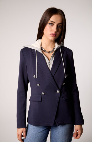 Helen Double-Breasted Blazer with Removable Hoodie Insert | Nordstrom