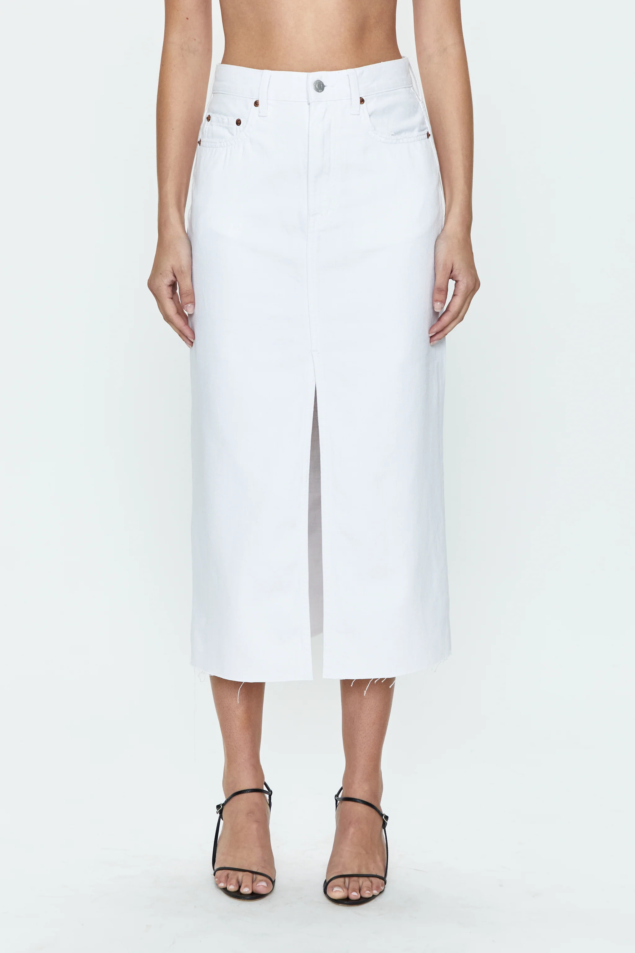 Alice Midi Skirt - White | Pistola Denim