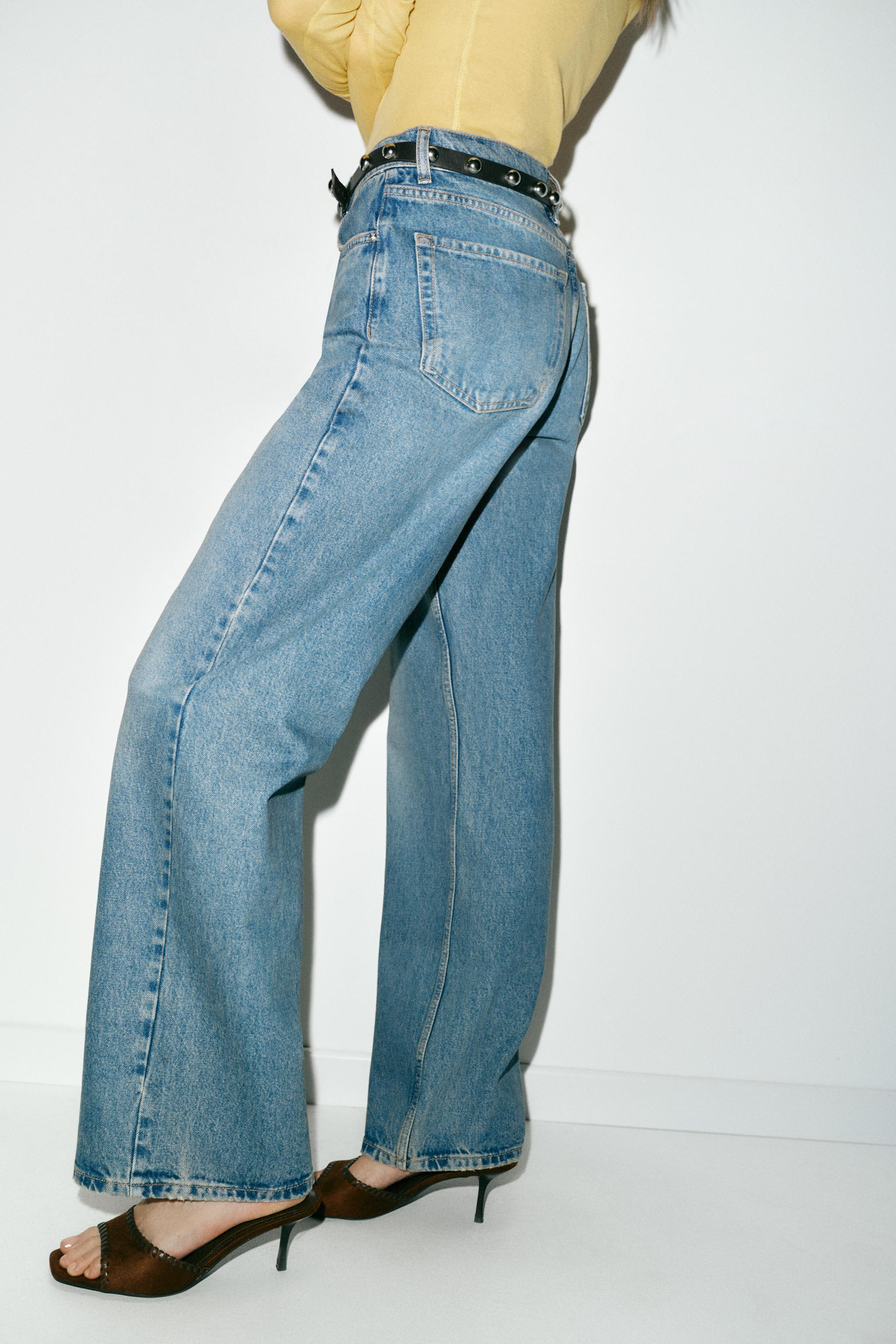 Z1975 STRAIGHT TAPERED HIGH-WAIST JEANS WITH BELT | Zara UK