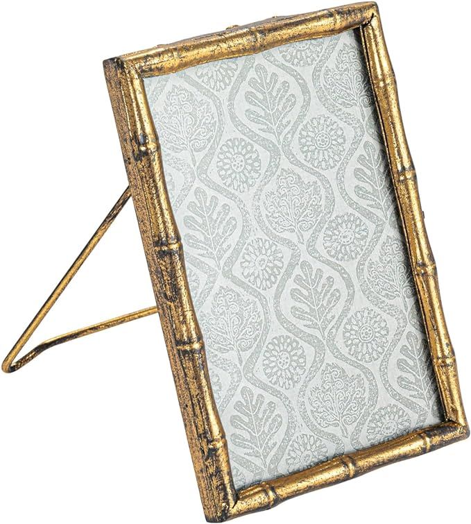 Creative Co-Op Metal and Reclaimed Wood Photo Frame, Gold | Amazon (US)