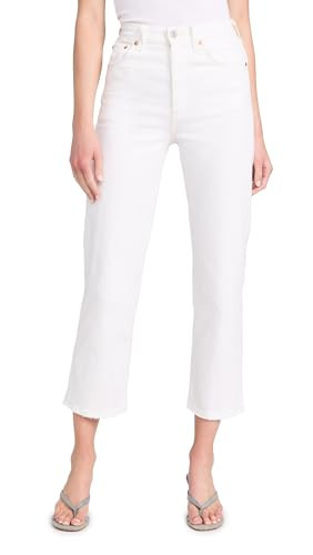 Levi's Women's Premium Ribcage Straight Ankle Jeans, Cloud Over-White, 30 | Amazon (US)