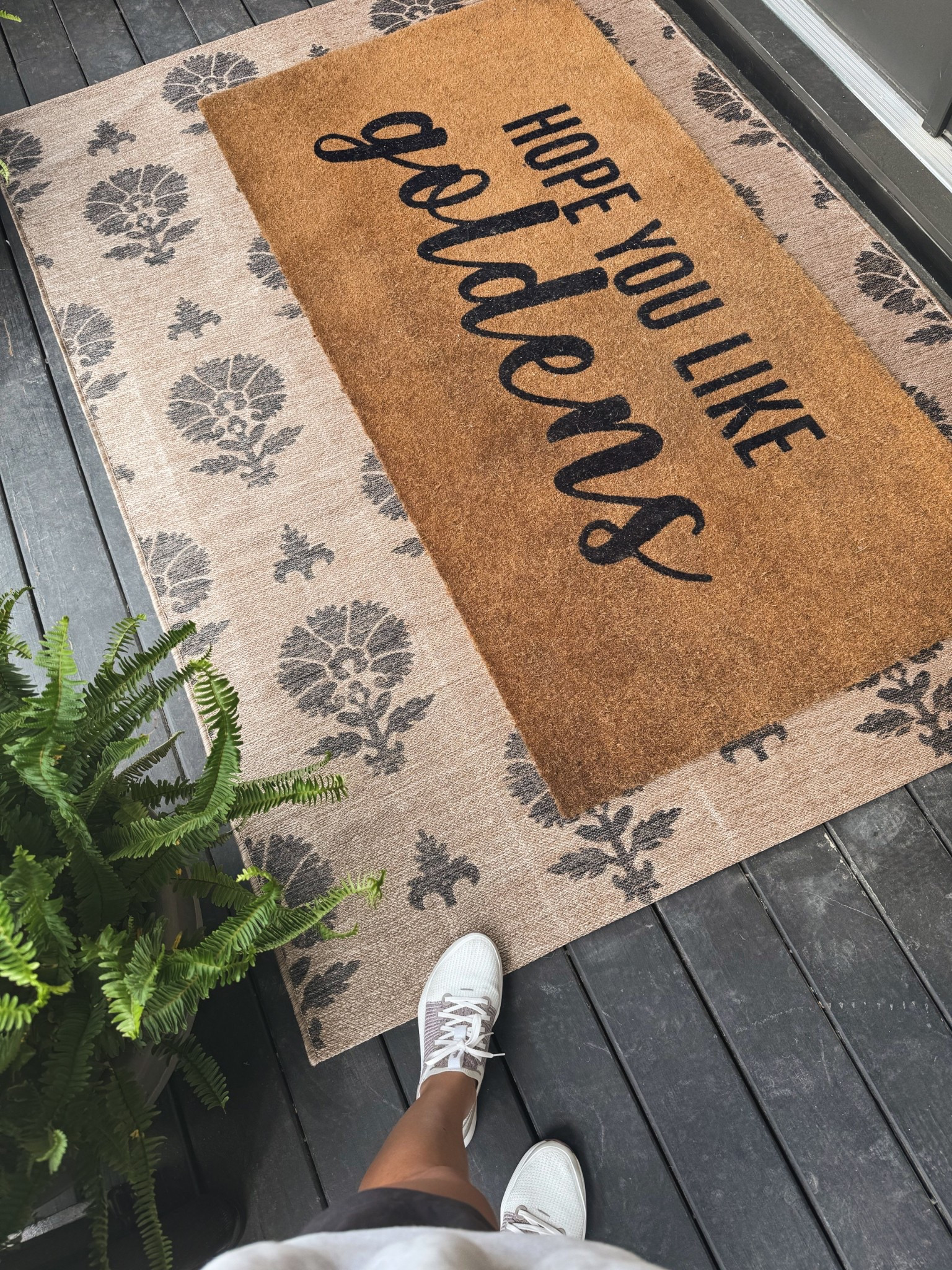Lil rug refresh🖤☺️✨🌿🌼 LOVE THIS one from Target! If it’s OOS online, try to do in store pickup! That’s what I did for mine! This is the 5x7! 

Also linked our large double door mat from Etsy! 🐾

Outdoor / porch / patio / front door decor / threshold / target home / neutrals / Holley Gabrielle 

#LTKSeasonal #LTKHome #LTKStyleTip