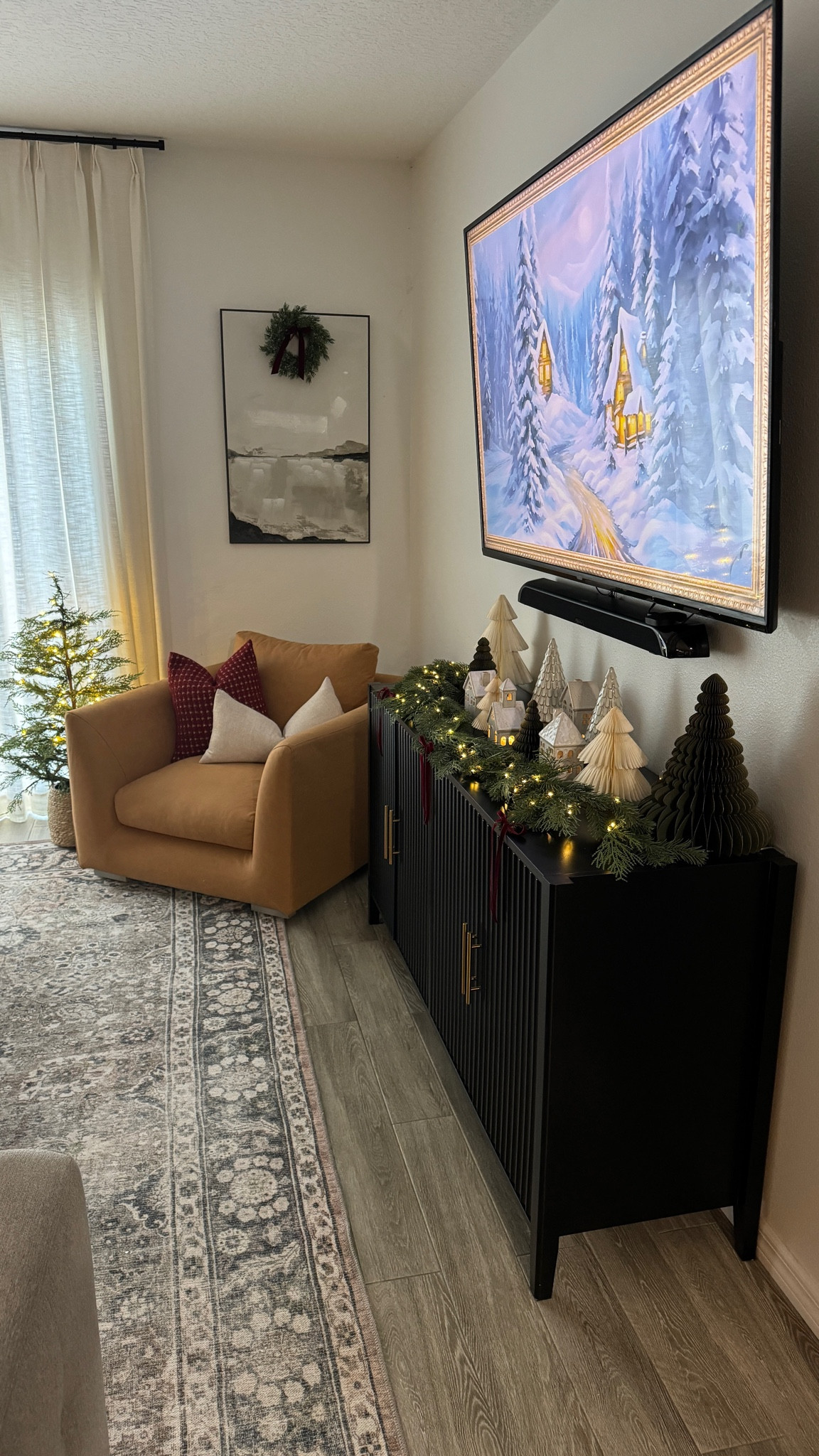 Christmas TV stand console 🎄💫

#LTKStyleTip #LTKHoliday #LTKSaleAlert