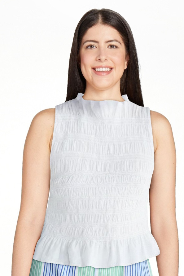Free Assembly Women's and Women's Plus Smocked Peplum Sleeveless Cotton Top, Sizes X-4X | Walmart (US)