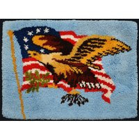 Vintage Latch Hook Shag Rug, American Eagle & Colonial Flag, Finished, 26"" X 35 | Etsy (US)