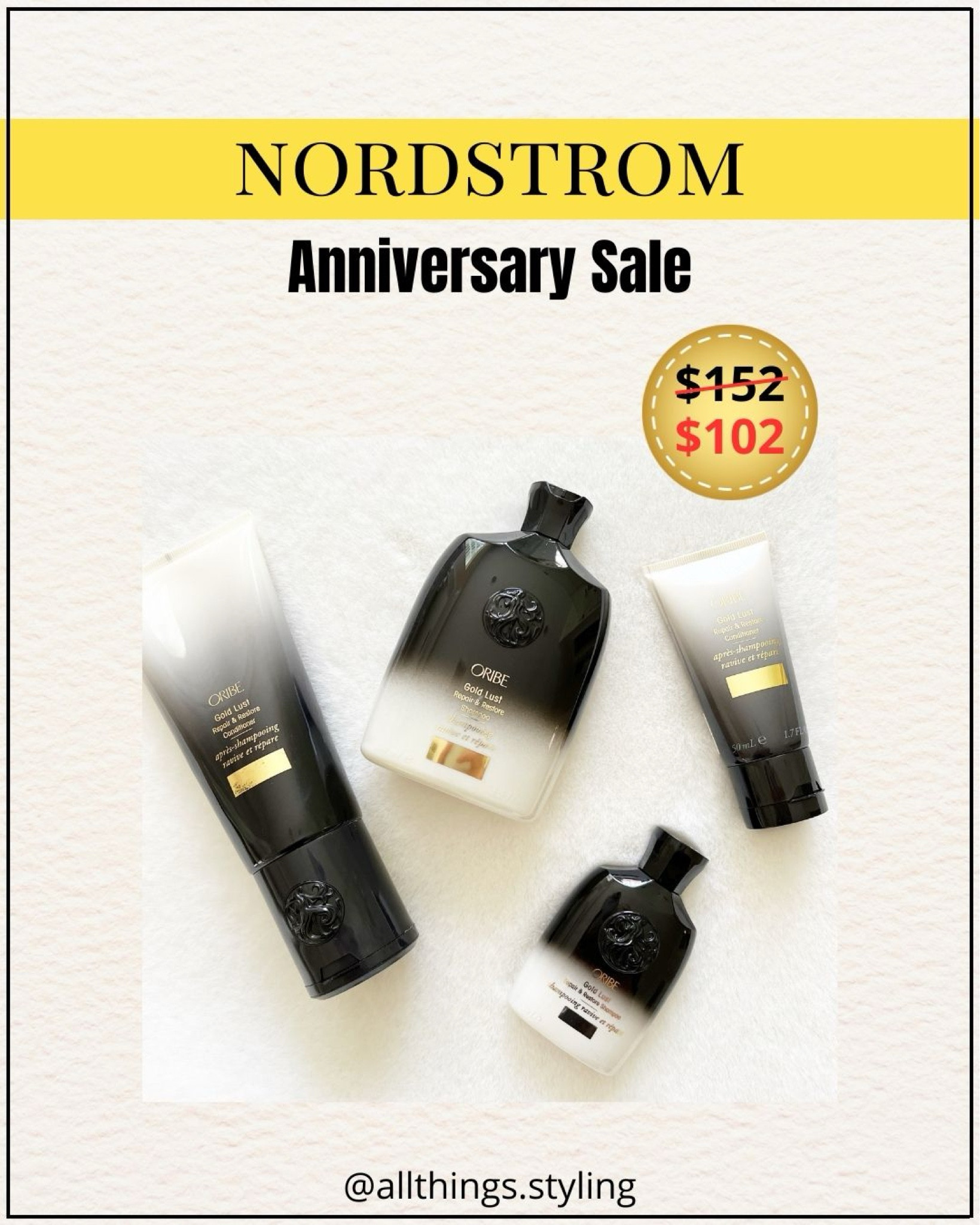 My favorite ORIBE Gold Lust set is ON SALE during the NORDSTROM Anniversary Sale.  Set includes full & travel size ✨

Nordstrom Sale, Nordstrom Oribe, Nordstrom hair care favorites, Oribe dry texturizing spray, Nordstrom Beauty favorites 

#LTKxNSale #LTKBeauty #LTKOver40