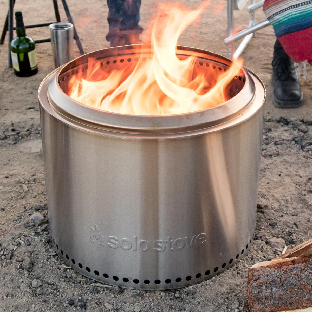 Solo Stove Bonfire 22 Inch Round Stainless Steel Wood-Burning Fire Pit in Stainless Steel by - SSBON-2.0 | BBQ Guys