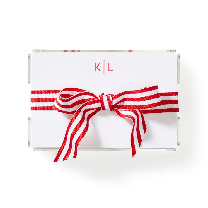 Ribbon Memo Sheets in Acrylic Holder, Set of 150 | Mark and Graham